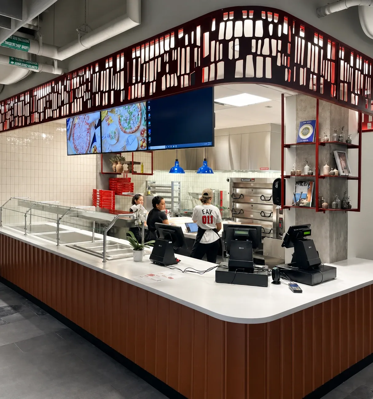 The counter and menu boards at Brasiliana's Emory Cox Hall location